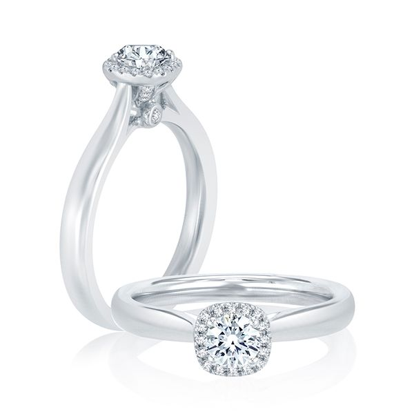 14k White Gold .50ctw Diamond Halo Engagement Ring Image 2 Mark Allen Jewelers Santa Rosa, CA