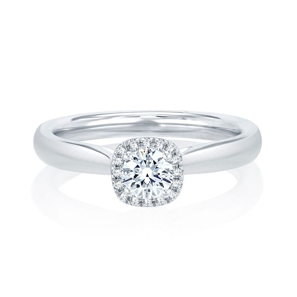 14k White Gold .50ctw Diamond Halo Engagement Ring Mark Allen Jewelers Santa Rosa, CA