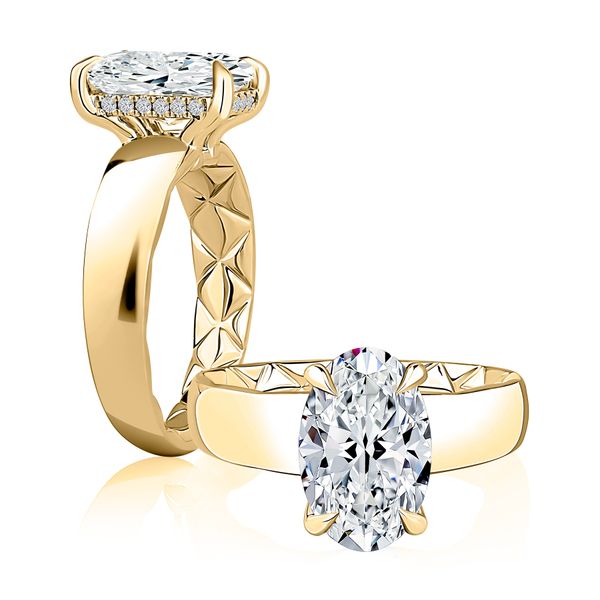 Oval Wide Band Engagement Ring Mark Allen Jewelers Santa Rosa, CA