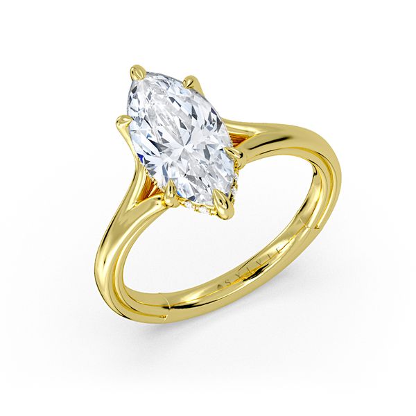 2.02ct Marquise Lab Grown Diamond Hidden Halo Engagement Ring in 14K Yellow Gold Mark Allen Jewelers Santa Rosa, CA