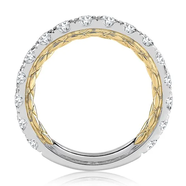 Modern Two Tone Diamond Wedding Ring Image 2 Mark Allen Jewelers Santa Rosa, CA