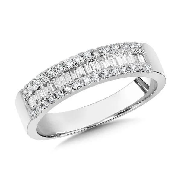 White Gold Three-Row Diamond Ring Mark Allen Jewelers Santa Rosa, CA