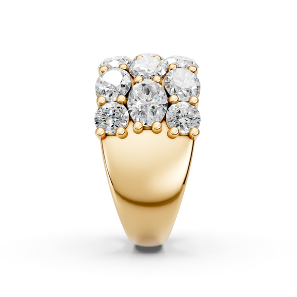 5.20 CTW Oval Lab-Grown Diamond Three-Row Anniversary Ring – 14K Yellow Gold Image 3 Mark Allen Jewelers Santa Rosa, CA