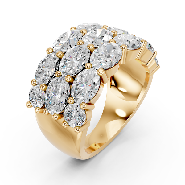 5.20 CTW Oval Lab-Grown Diamond Three-Row Anniversary Ring – 14K Yellow Gold Image 4 Mark Allen Jewelers Santa Rosa, CA