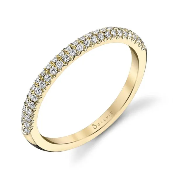 ARIELLE â€“ WHITE GOLD & DIAMOND STACKABLE WEDDING BAND Image 3 Mark Allen Jewelers Santa Rosa, CA