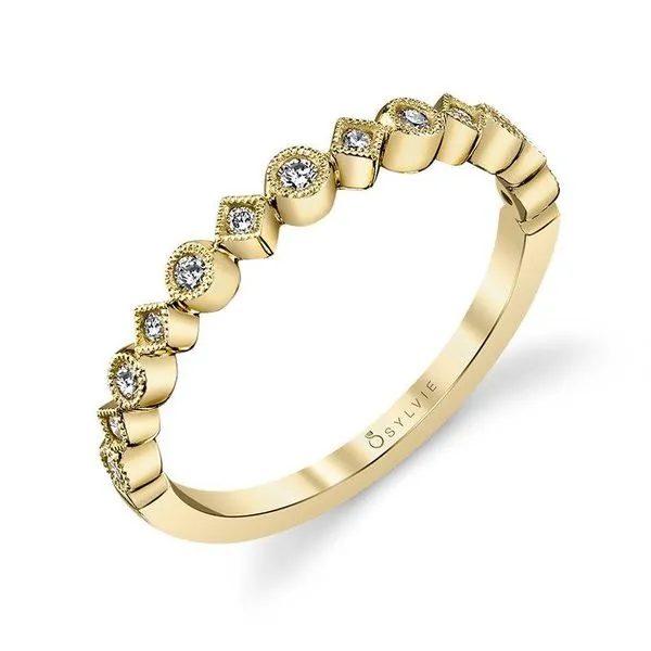 AMELIE – GOLD VINTAGE INSPIRED STACKABLE WEDDING BAND Mark Allen Jewelers Santa Rosa, CA
