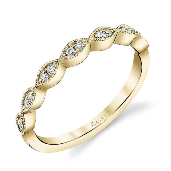 MADELEINA – YELLOW GOLD & DIAMOND STACKABLE WEDDING BAND Mark Allen Jewelers Santa Rosa, CA