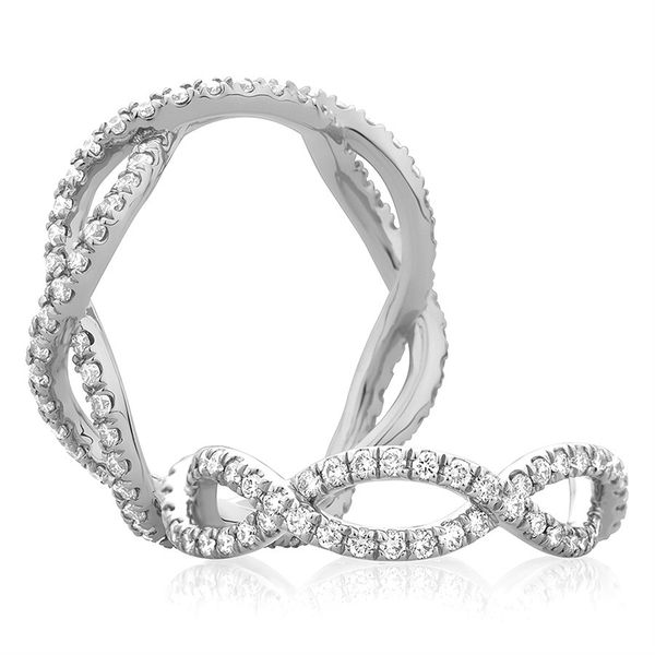 Modern Open Infinty Twist Diamond Stackable Wedding Band Image 2 Mark Allen Jewelers Santa Rosa, CA