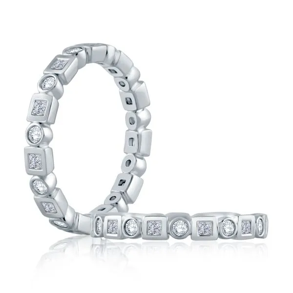 Round and Princess Cut Stackable Eternity Band Mark Allen Jewelers Santa Rosa, CA