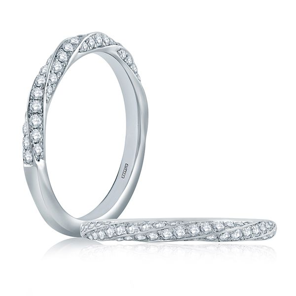 Twist Pavé Diamond Half Circle Stackable Band Image 2 Mark Allen Jewelers Santa Rosa, CA