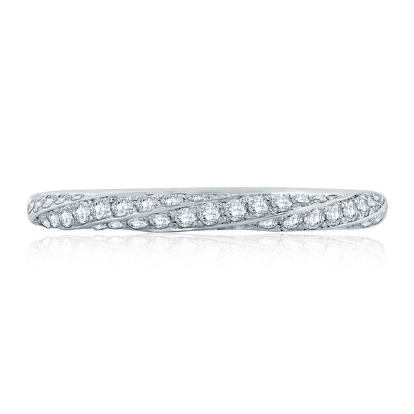 Twist Pavé Diamond Half Circle Stackable Band Mark Allen Jewelers Santa Rosa, CA