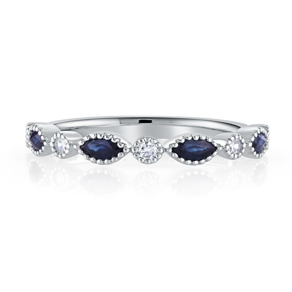 Marquise & Round Sapphire & Diamond Band Mark Allen Jewelers Santa Rosa, CA