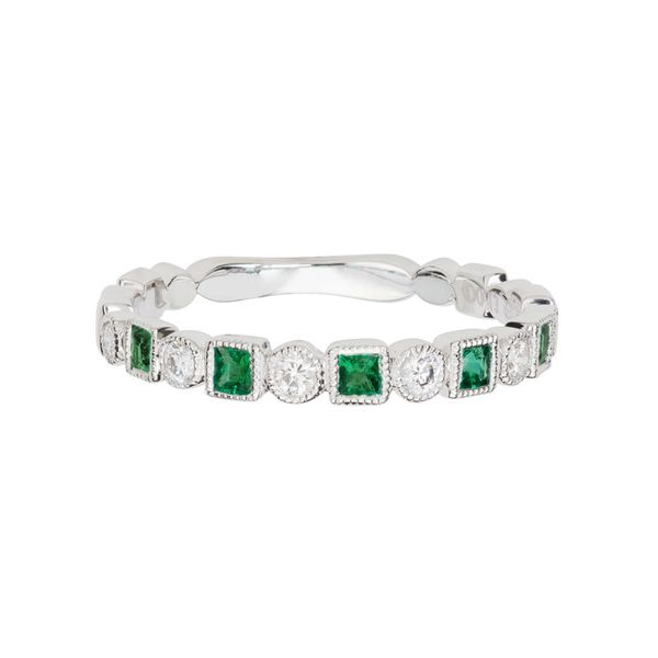 Emerald & Diamond Stackable Band Mark Allen Jewelers Santa Rosa, CA