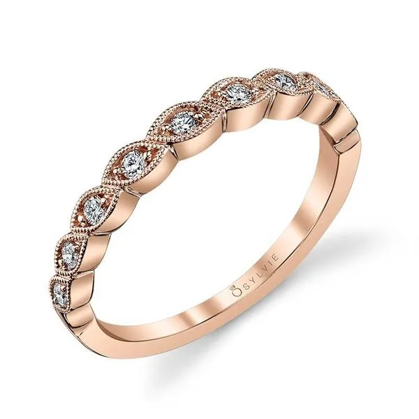 FIONA - Milgrain marquise shape diamond stackable band Image 3 Mark Allen Jewelers Santa Rosa, CA