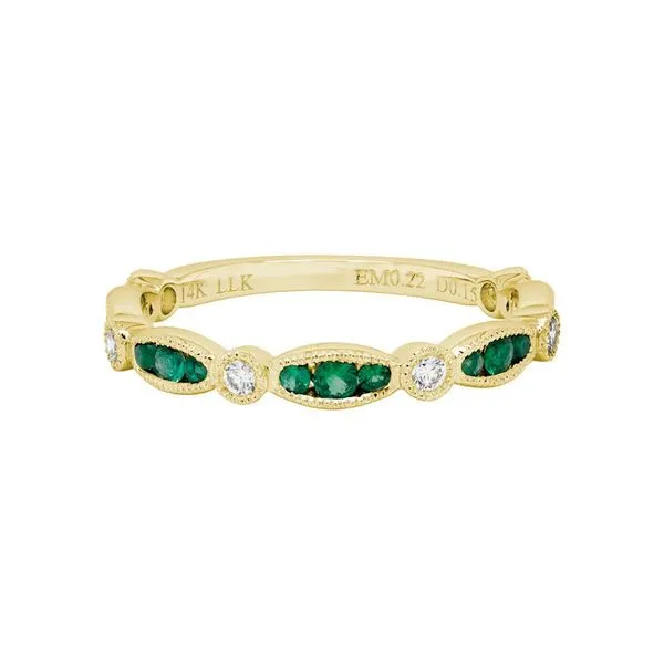 Emerald and Diamond stackable Mark Allen Jewelers Santa Rosa, CA