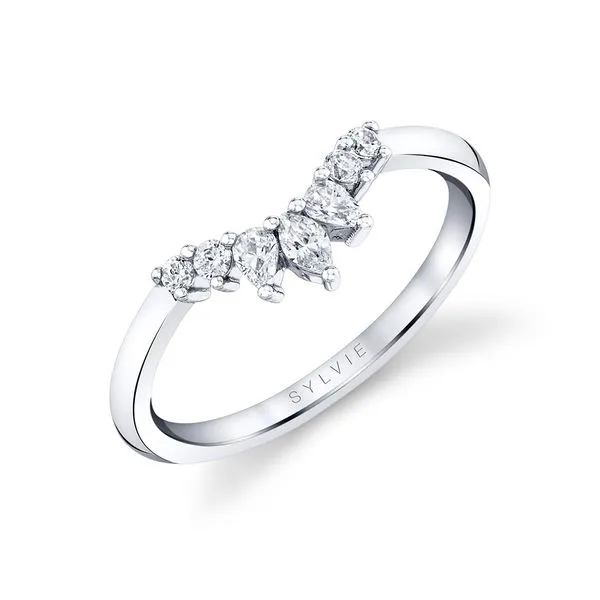 Pear and Brilliant Cut Curved Stackable Band Image 2 Mark Allen Jewelers Santa Rosa, CA