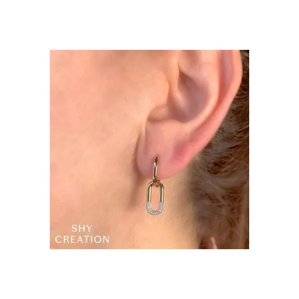 Paperclip Diamond Dangle Earrings Image 2 Mark Allen Jewelers Santa Rosa, CA