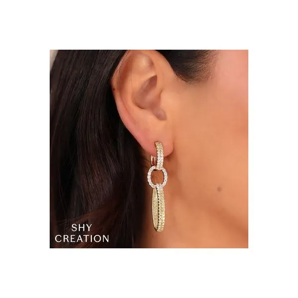 Pave Diamond Oval Drop Earrings Image 2 Mark Allen Jewelers Santa Rosa, CA