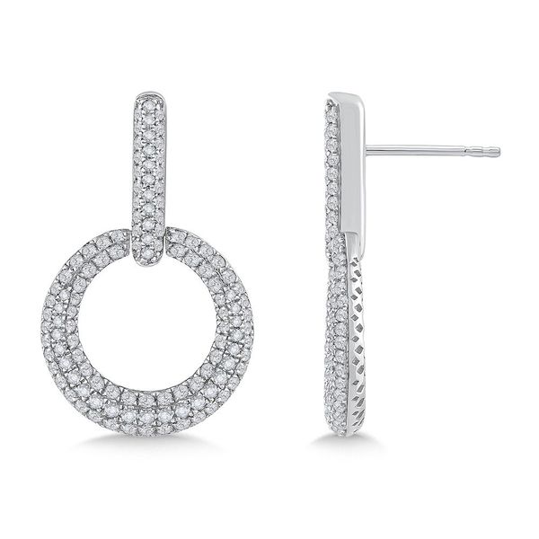 14K White Gold & Pavé Diamond Earrings Mark Allen Jewelers Santa Rosa, CA