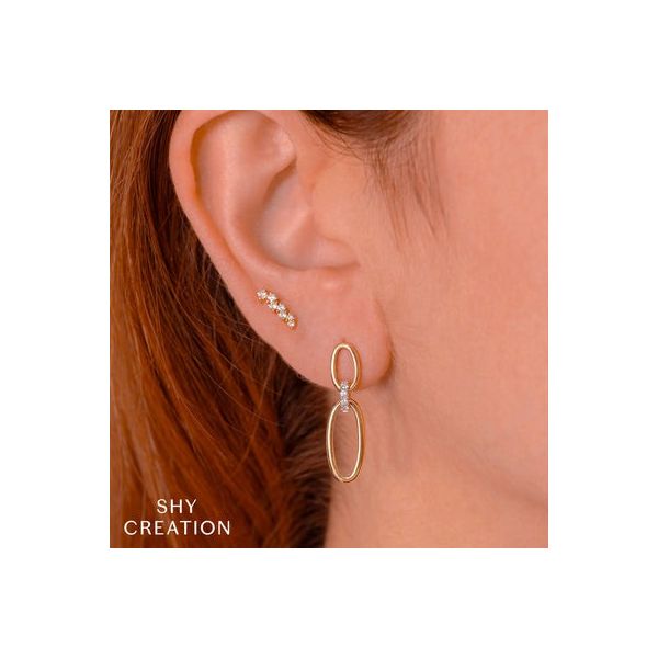 Double Oval Diamond Link Earrings Image 2 Mark Allen Jewelers Santa Rosa, CA