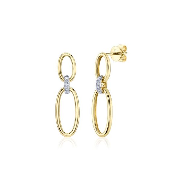 Double Oval Diamond Link Earrings Mark Allen Jewelers Santa Rosa, CA