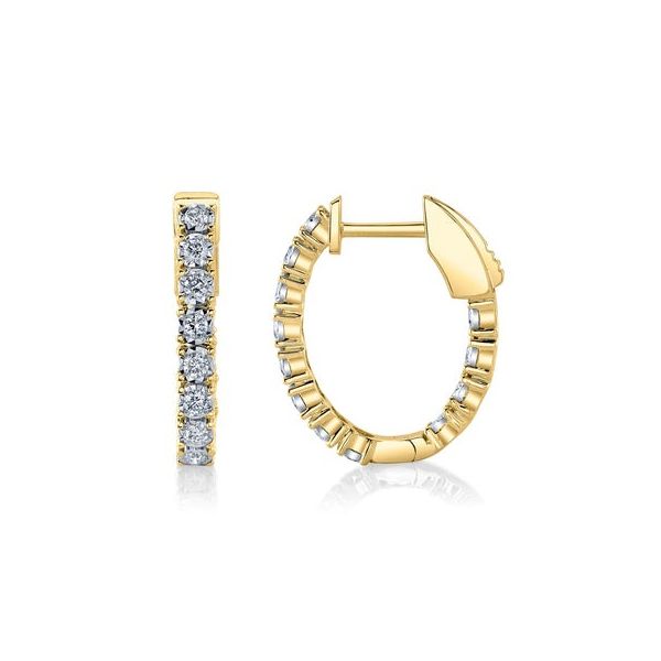 Diamond Oval Hoop Earrings Image 2 Mark Allen Jewelers Santa Rosa, CA