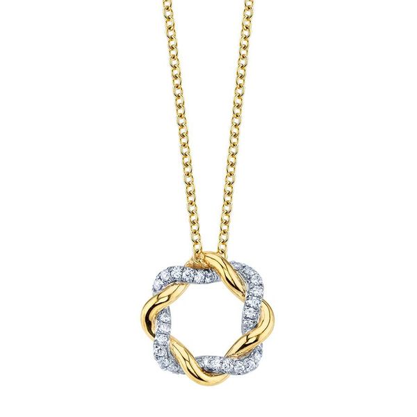 MODERN ROSE GOLD AND DIAMOND INFINITY SWIRL PENDANT Image 3 Mark Allen Jewelers Santa Rosa, CA