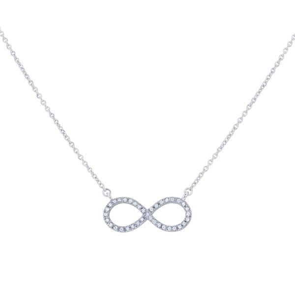 14k White Gold Infinity Diamond Necklace Mark Allen Jewelers Santa Rosa, CA