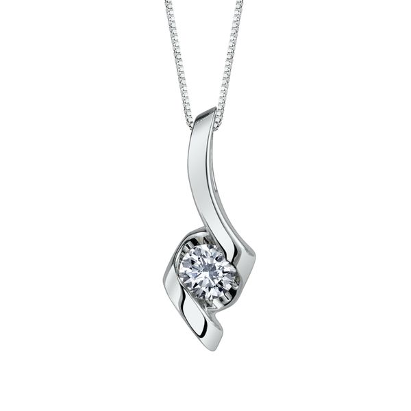 White Gold Diamond Necklace .05ct Mark Allen Jewelers Santa Rosa, CA