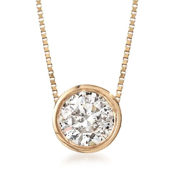 Yellow Gold Bezel Set Diamond Necklace .10ct Mark Allen Jewelers Santa Rosa, CA