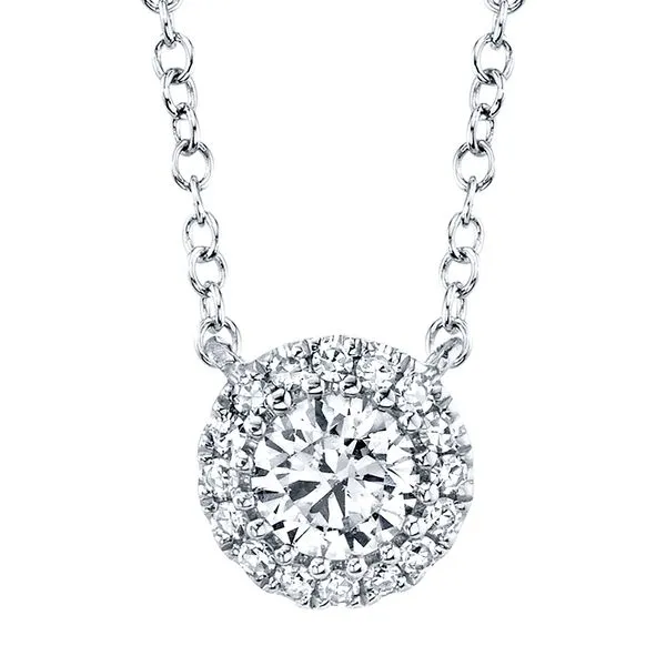 .25ct Round Diamond Halo Necklace Mark Allen Jewelers Santa Rosa, CA