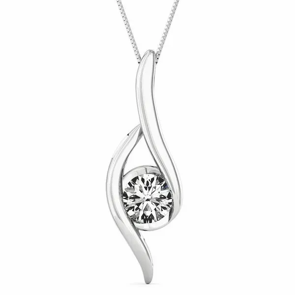 14k White Gold Diamond Pendant .30ct Mark Allen Jewelers Santa Rosa, CA