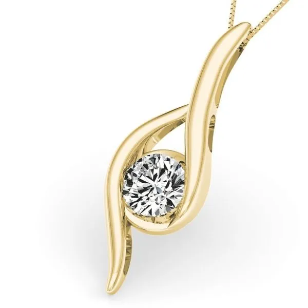 14k Yellow Gold Diamond Pendant .30ct Image 4 Mark Allen Jewelers Santa Rosa, CA