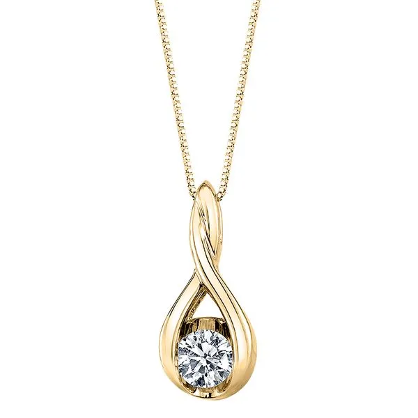 Yellow Gold Twist Diamond Necklace .20ct Mark Allen Jewelers Santa Rosa, CA