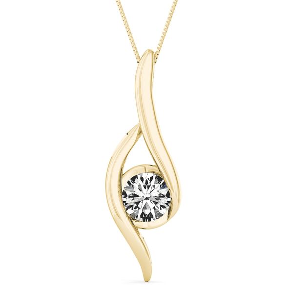 14k Yellow Gold Swirl Diamond Pendant .12ct Mark Allen Jewelers Santa Rosa, CA