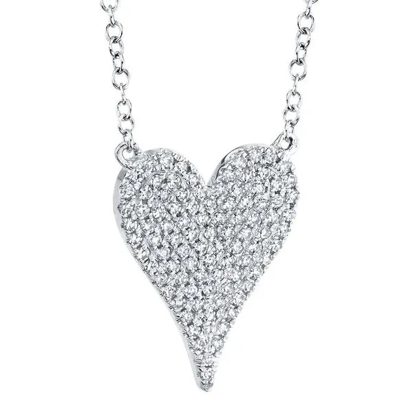 White Gold Pav© Diamond Heart Necklace Image 4 Mark Allen Jewelers Santa Rosa, CA