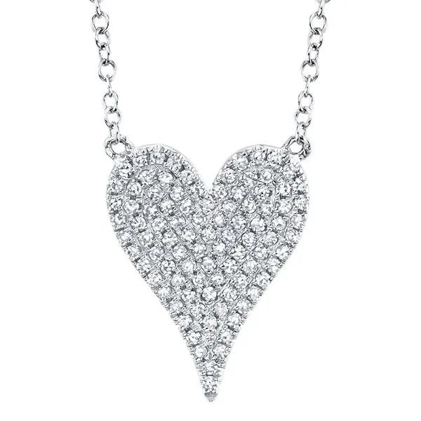 White Gold Pav© Diamond Heart Necklace Mark Allen Jewelers Santa Rosa, CA
