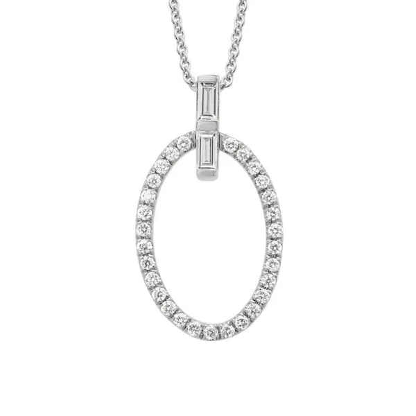 14K White Gold Oval Diamond Pendant Mark Allen Jewelers Santa Rosa, CA
