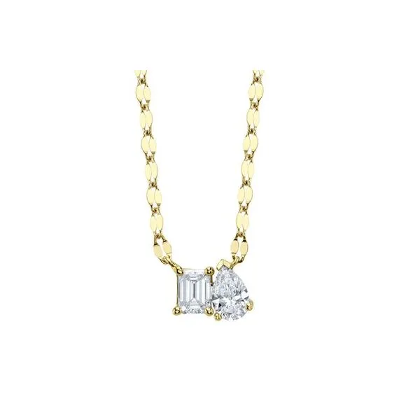 DIAMOND EMERALD PEAR SPARKLE CHAIN PENDANT Mark Allen Jewelers Santa Rosa, CA