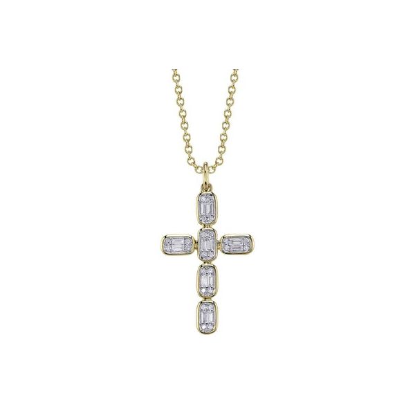 Diamond Baguette Cross Necklace Mark Allen Jewelers Santa Rosa, CA