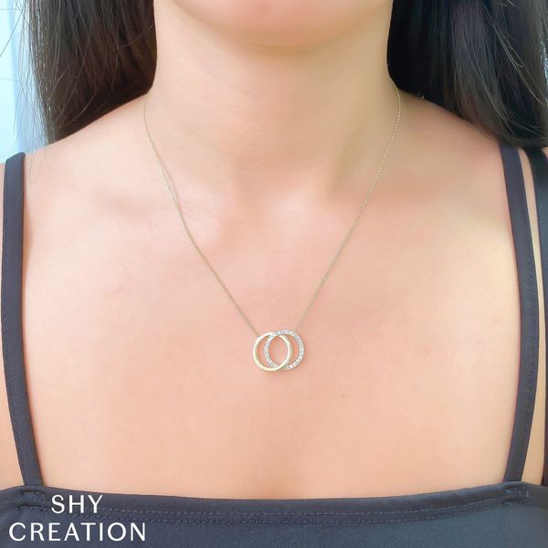 Diamond Love Knot Circle Necklace Image 2 Mark Allen Jewelers Santa Rosa, CA