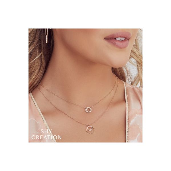 White Gold Double Circle Necklace Description Image 2 Mark Allen Jewelers Santa Rosa, CA