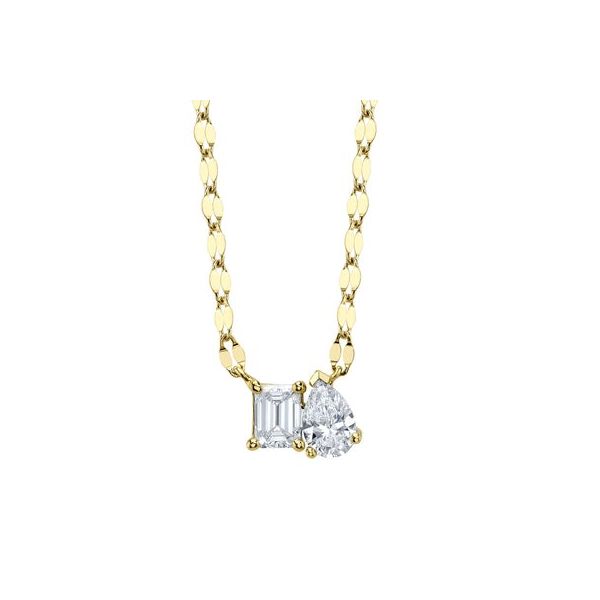 DIAMOND EMERALD PEAR SPARKLE CHAIN PENDANT Mark Allen Jewelers Santa Rosa, CA