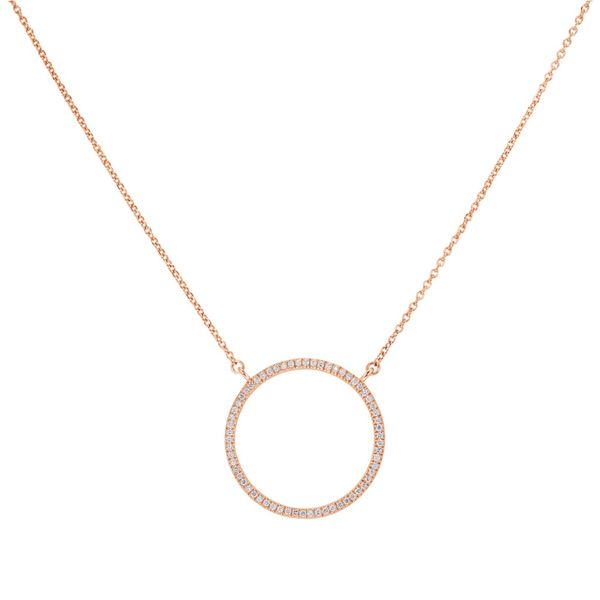 14k Rose Gold Diamond Circle Necklace Mark Allen Jewelers Santa Rosa, CA