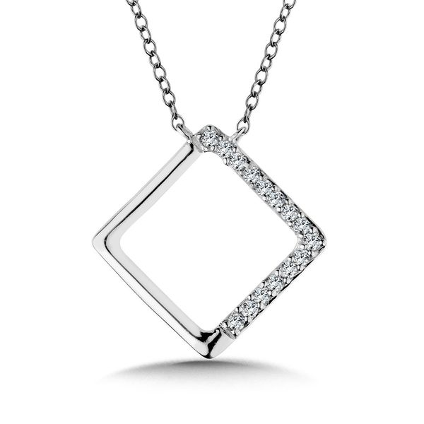 White Gold Square Diamond Necklace Mark Allen Jewelers Santa Rosa, CA