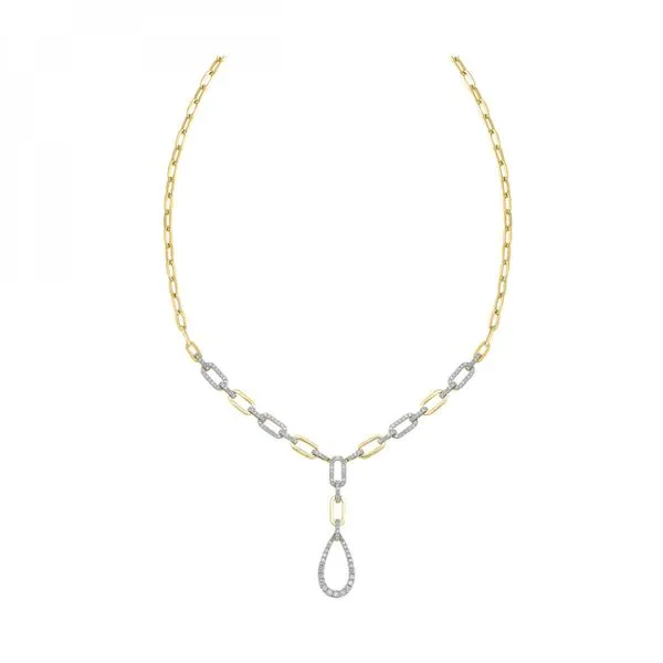 14K Yellow Gold Open Pear Diamond Drop Pendant Mark Allen Jewelers Santa Rosa, CA