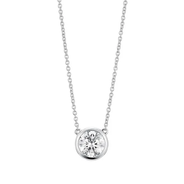 1ct Lab Grown Diamond Bezel Necklace In White Gold Mark Allen Jewelers Santa Rosa, CA