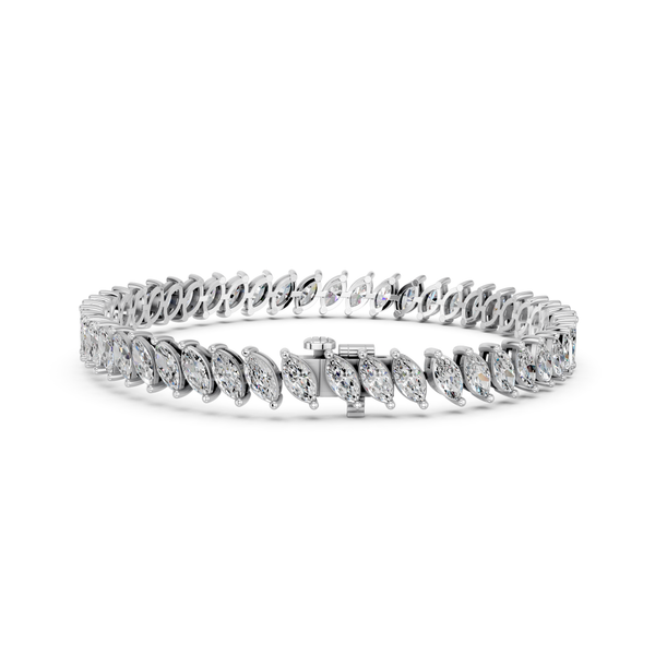 9.89ctw Lab-Grown Diamond Angled Marquise Bracelet in 14K White Gold Image 2 Mark Allen Jewelers Santa Rosa, CA