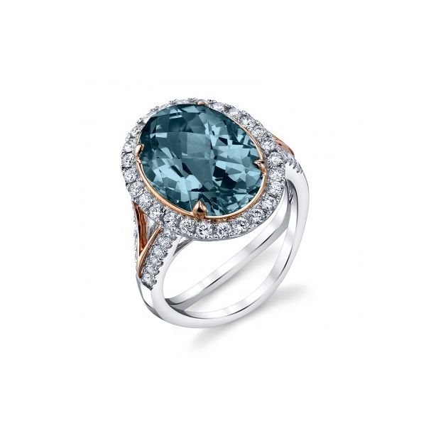 London Blue Topaz 14k Two-Tone Gold Ring with Diamonds Mark Allen Jewelers Santa Rosa, CA