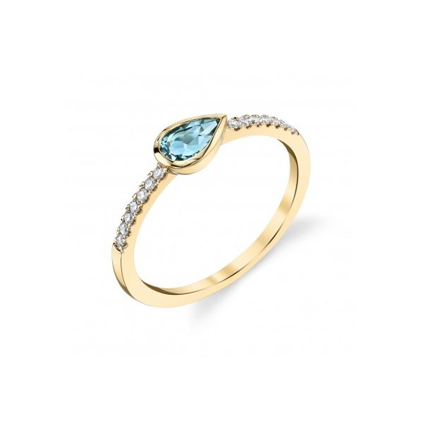 Blue Topaz 14k yellow gold Ring with Diamonds Mark Allen Jewelers Santa Rosa, CA